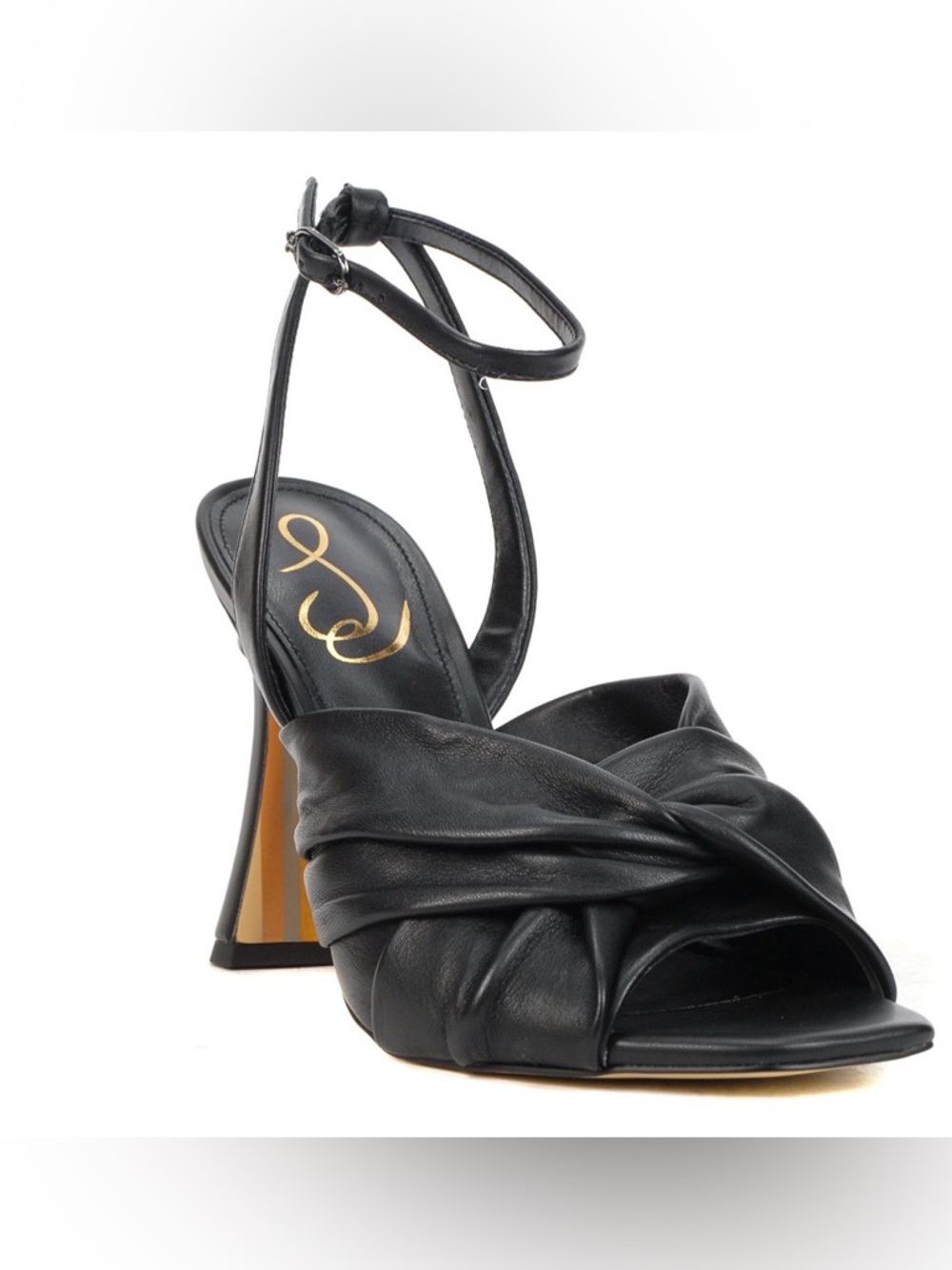 Sam Edelman Lavender Black Knotted Ankle Strap Heels